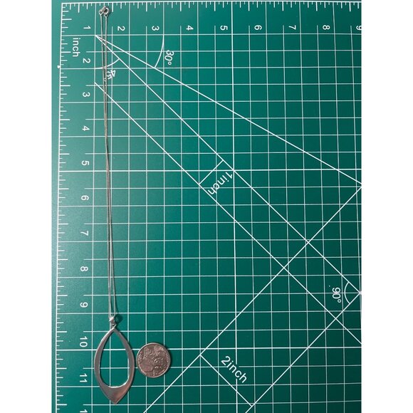 925 Sterling Silver Open Teardrop Pendant Necklace Thailand 5.82g 925 18" Chain - Picture 4 of 6